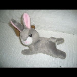 PALLY PAWS GREY & WHITE BUNNY  DOG TOY